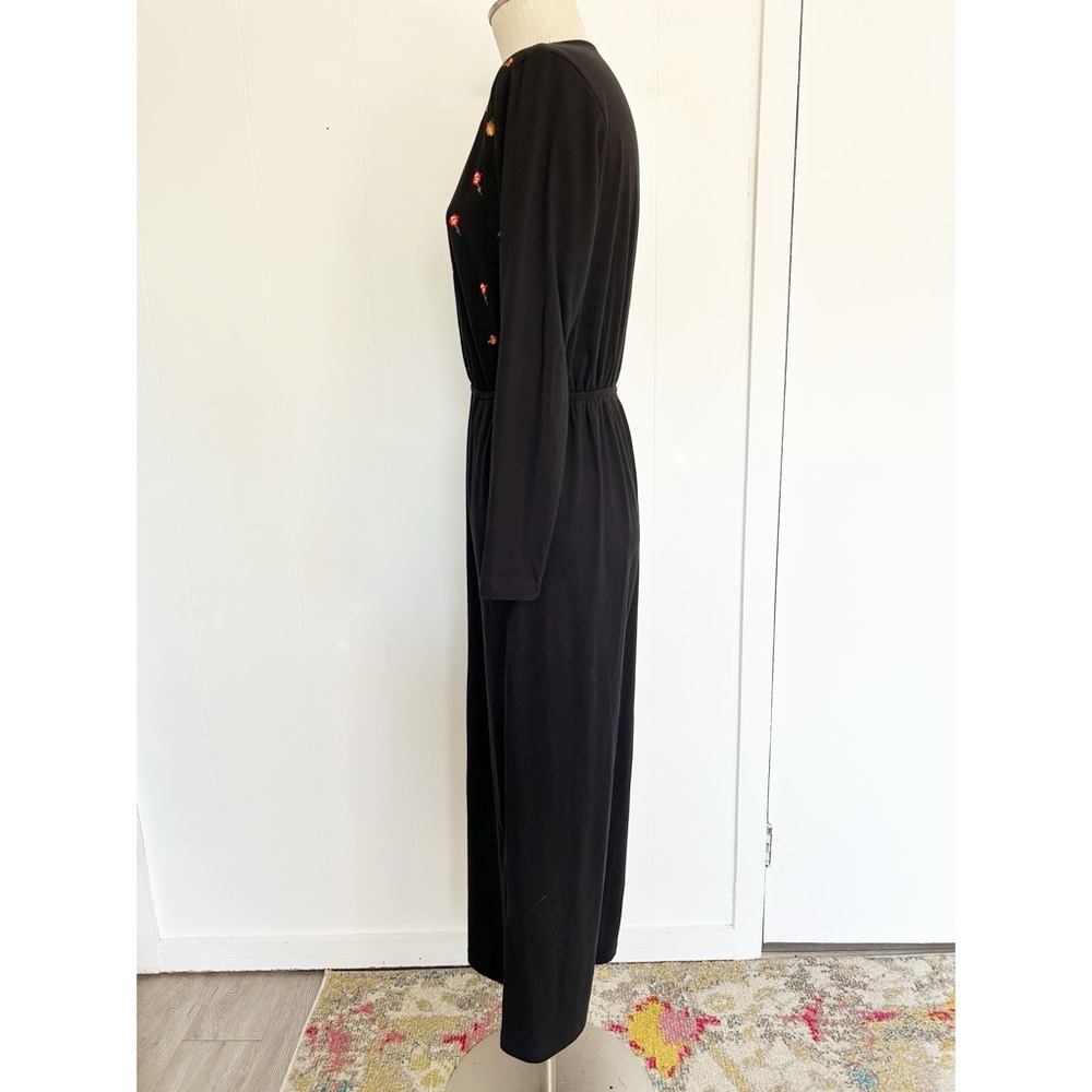 ASOS DESIGN button front embroidered tea jumpsuit in black - Picture 2 of 12